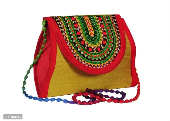 SuneshCreation Handcrafted Traditional Embroidery Sling Bags/Rajasthani Sling Bags/Shoulder Bags/Crossbody Bag/Ethnic Shoulder Sling Bag for Women and Girls