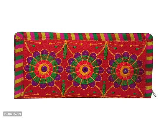 Sunesh Creation Maroon Traditional handcrafted jaipuri gujrati Clutch or Purse for Women's  Girls-thumb0