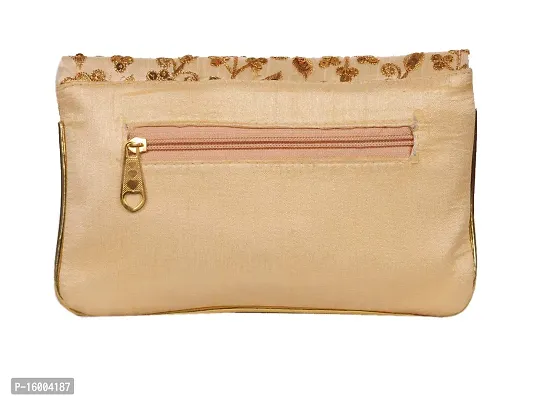 Sunesh Creation Women's Golden Handbag | Bridal Clutch-thumb3