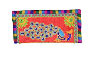 SuneshCreation Red Traditional handcrafted jaipuri gujrati Clutch or Purse for Women's  Girls-thumb3