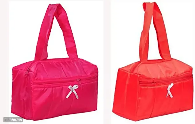 Sunesh Creation Pack of 2 Red  Pink Nylon Travel Women's Casual Handbag/Shoulder Bag