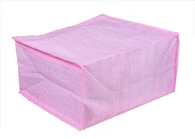 Sunesh Creation Non Woven Fabric Saree Cover Foldable Saree Covers / Clothes Storage Bag / Wardrobe Organizer With Transparent Window And Zip For Lehenga, Suit, Dress, Accessories Capacity of 10-12 Sarees Extra Large Pink-thumb1