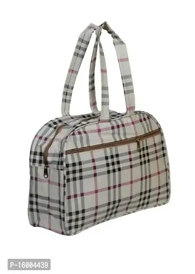 Sunesh Creation White Synthetic Handbag,Duffle Bag, Handbag for Women, Luggage Bag for Unisex,Travel Tote Bags-thumb0
