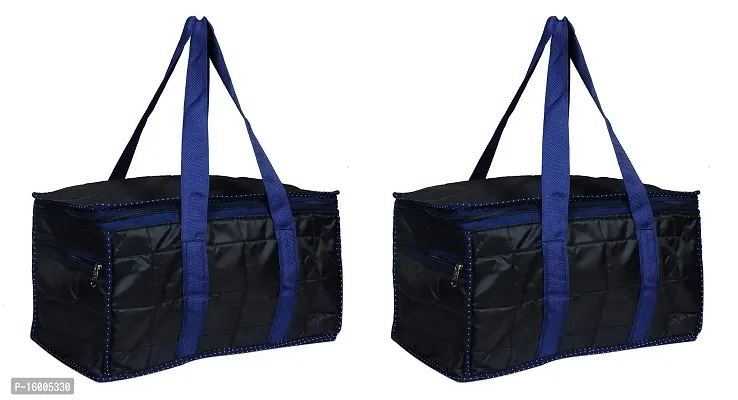 Sunesh Creation Pack of 2 Nylon Fabric Small (5 L) Foldable Waterproof Travel Bag/Duffle Bag with Zip Closure(Blue)(31 X 20 X 20 cm)