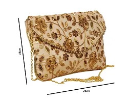 Sunesh Creation Women's Golden Handbag | Bridal Clutch-thumb4