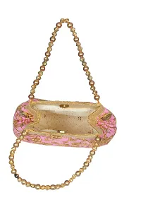 SuneshCreation Beautiful Silk Pink Handbag For Women  Girls-thumb3