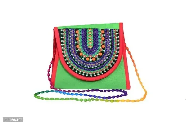 SuneshCreation Handcrafted Traditional Embroidery Sling Bags/Rajasthani Sling Bags/Shoulder Bags/Crossbody Bag/Ethnic Shoulder Sling Bag for Women and Girls-thumb0