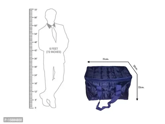 Sunesh Creation Nylon Fabric Small (5 L) Foldable Waterproof Travel Bag with Zip Closure(Blue(31x22x20 cm))-thumb3