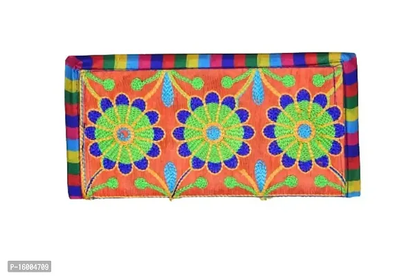 Sunesh Creation Multicolor Traditional handcrafted jaipuri gujrati Clutch or Purse for Women's  Girls-thumb2