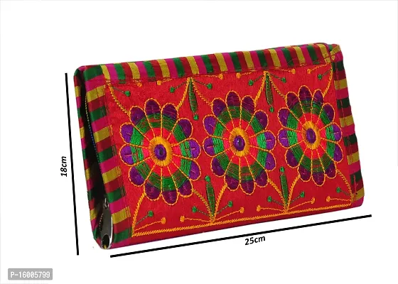 Sunesh Creation Maroon Traditional handcrafted jaipuri gujrati Clutch or Purse for Women's  Girls-thumb4