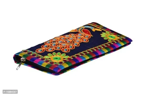 SuneshCreation Blue Traditional handcrafted jaipuri gujrati Clutch or Purse for Women's  Girls-thumb4