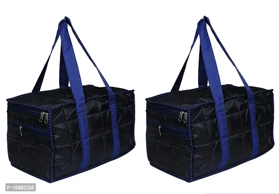 Sunesh Creation Nylon Fabric Small Foldable Waterproof Travel Bag/Duffle Bag with Zip Closure(Blue)-thumb0