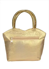 Sunesh Creation Beautiful Silk Golden Handbag For Women  Girls-thumb3