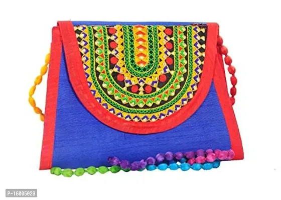 SuneshCreation Handcrafted Traditional Embroidery Sling Bags/Rajasthani Sling Bags/Shoulder Bags/Crossbody Bag/Ethnic Shoulder Sling Bag for Women and Girls