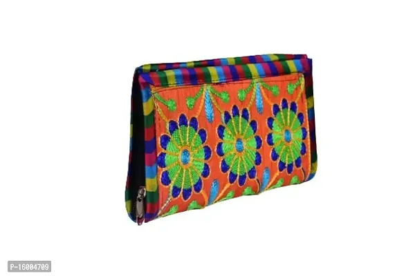 Sunesh Creation Multicolor Traditional handcrafted jaipuri gujrati Clutch or Purse for Women's  Girls-thumb0