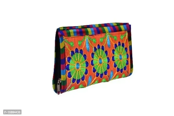 SuneshCreation Multicolor Traditional handcrafted jaipuri gujrati Clutch or Purse for Women's  Girls-thumb0
