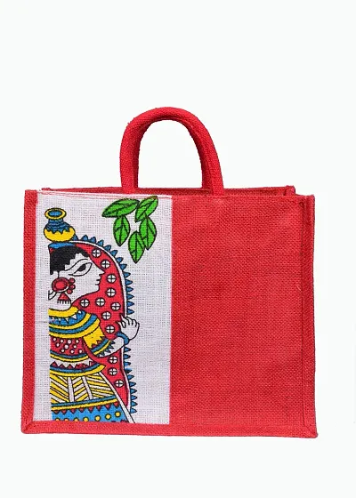 Shopping Tote Bag Grocery Bag For Women and Men Lunch Bag Jute Fabric