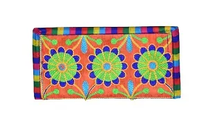 SuneshCreation Multicolor Traditional handcrafted jaipuri gujrati Clutch or Purse for Women's  Girls-thumb1