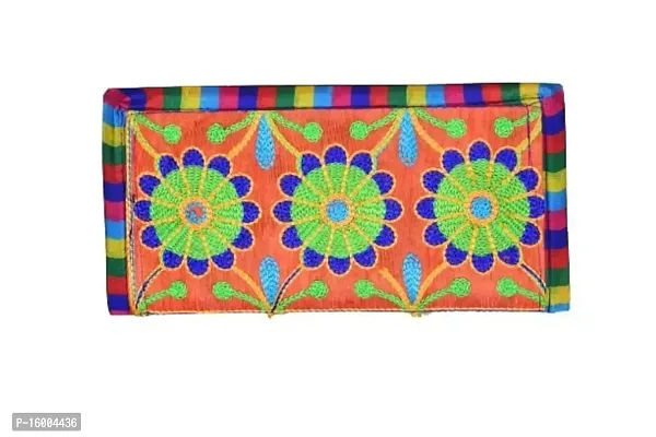 SuneshCreation Multicolor Traditional handcrafted jaipuri gujrati Clutch or Purse for Women's  Girls-thumb2