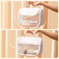 Makeup Storage Bag, Frosted Portable Large Capacity PVC Make Up Wash Bath Household Travel Bag, Flip Cosmetic Bag Storage Organizer Travel Vanity Grooming Pouch PU Toiletry Bag-thumb2