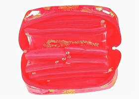 SuneshCreation Makeup Pouches Necklace Earrings Cosmetic Vanity Storage Box Jewellery Organizer Toiletry Organizer Pouch For Women Set of 10 Colour- Red-thumb1