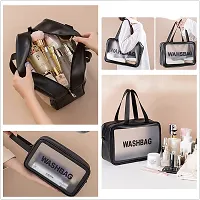 Washbag Set of 3 pcs PVC Waterproof Zippered Cosmetic Toiletry Makeup Vanity Shaving Household Grooming Travel Storage Organizer Bags Portable Carry Pouch kit Pack for Men Women Girls Travel-thumb3