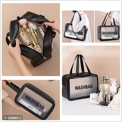 Washbag Set of 3 pcs PVC Waterproof Zippered Cosmetic Toiletry Makeup Vanity Shaving Household Grooming Travel Storage Organizer Bags Portable Carry Pouch kit Pack for Men Women Girls Travel-thumb4