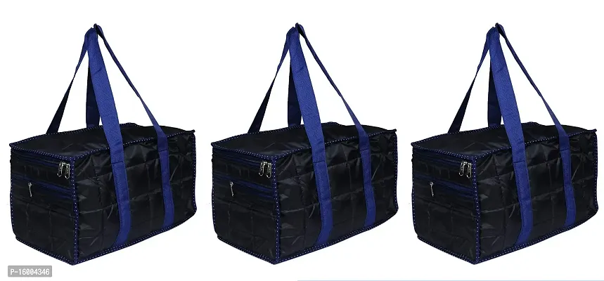 Sunesh Creation Nylon Fabric Small Foldable Waterproof Travel Bag/Duffle Bag with Zip Closure(Blue)-thumb0