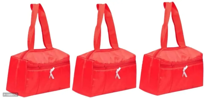 SuneshCreation Pack of 3 Red Nylon Travel Women's Casual Handbag/Shoulder Bag-thumb0