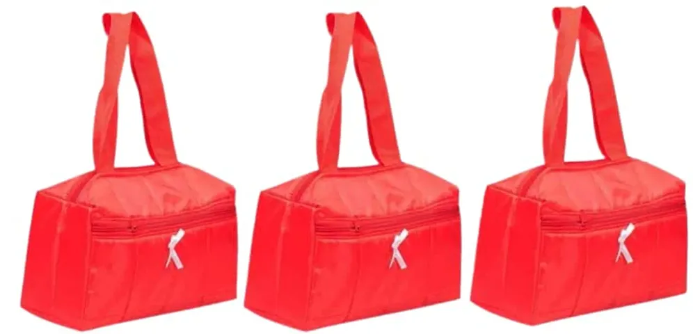 SuneshCreation Pack of 3 Red Nylon Travel Women's Casual Handbag/Shoulder Bag