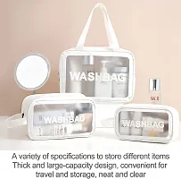 Washbag Set of 3 pcs PVC Waterproof Zippered Cosmetic Toiletry Makeup Vanity Shaving Household Grooming Travel Storage Organizer Bags Portable Carry Pouch kit Pack for Men Women Girls Travel-thumb2