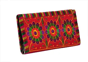 Sunesh Creation Maroon Traditional handcrafted jaipuri gujrati Clutch or Purse for Women's  Girls-thumb1