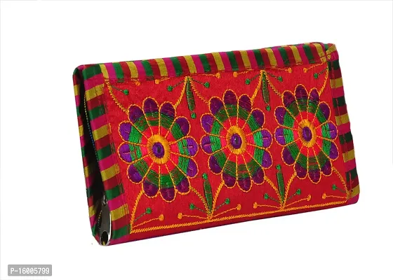 Sunesh Creation Maroon Traditional handcrafted jaipuri gujrati Clutch or Purse for Women's  Girls-thumb2