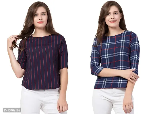 Women's Regular Fit Maroon & Red Line Top Now Try IT