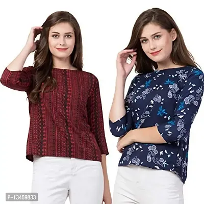 Women's Regular Fit Maroon & Butterfly Top Now Try IT (Small)-thumb0