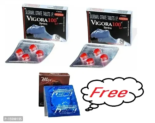 Vigora 100mg Tablets Pack of 2pc  Free Condom 1pc