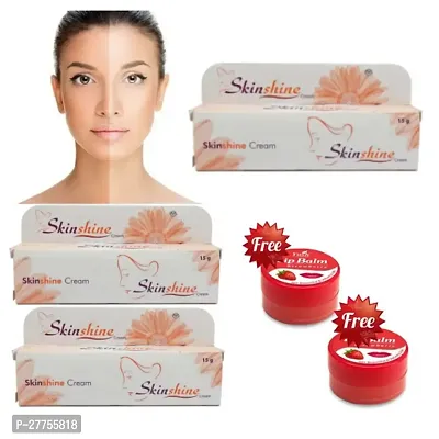 Skinshine Treatment Night Cream 3*15gm With FREE Strawberry Lip Balm 2PC Pack of 5