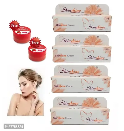 Skinshine Treatment Night Cream 4*15gm With FREE Strawberry Lip Balm 2PC Pack of 6