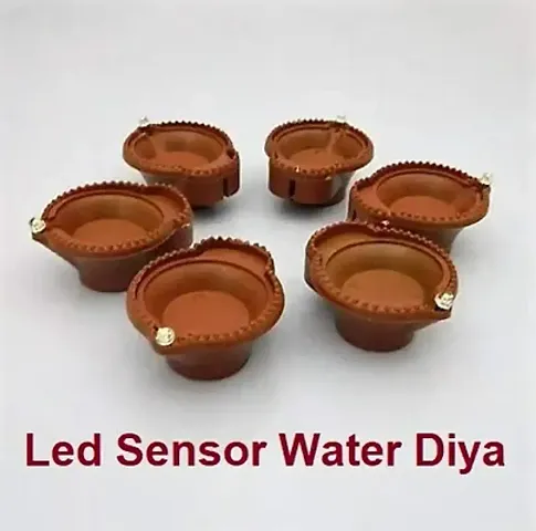 LED Water Sensor Diya Eco Friendly Non Electric Diya for Diwali and Decoration Pack of 6