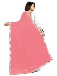 Elegant Pink Georgette Banarasi Silk Saree With Blouse Piece-thumb2