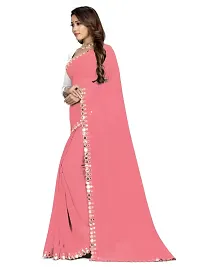 Elegant Pink Georgette Banarasi Silk Saree With Blouse Piece-thumb3