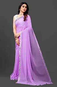 Classic Georgette Solid Saree with Blouse piece-thumb2