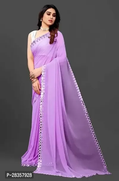 Classic Georgette Solid Saree with Blouse piece-thumb3
