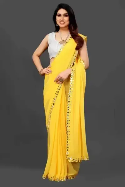 Fancy Georgette Saree with Blouse Piece for Women