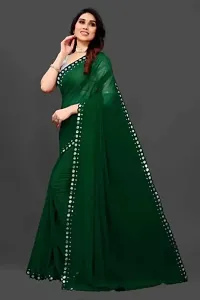 Classic Georgette Solid Saree with Blouse piece-thumb1