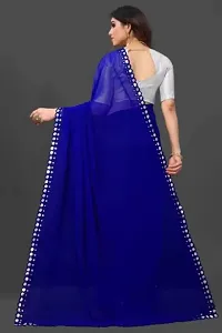 Classic Georgette Solid Saree with Blouse piece-thumb2