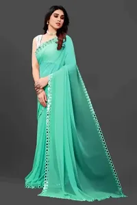 Classic Georgette Solid Saree with Blouse piece-thumb2