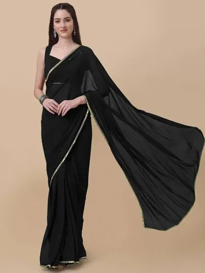 New In Georgette Saree with Blouse piece