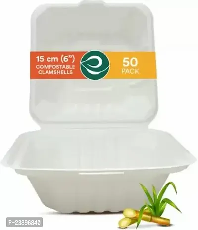 Eco Soul Sugarcane Bagasse Storage Bowl Disposable-Pack Of 50, White