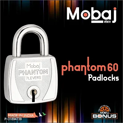 Mobaj Phantom 60mm Pack of 2 Padlock Silver-thumb3